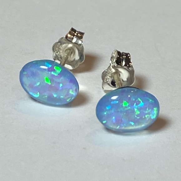 Southerton Jewelry and Crafts (SJC) Jewelry - Dainty Opal Earrings on Sterling Silver Posts